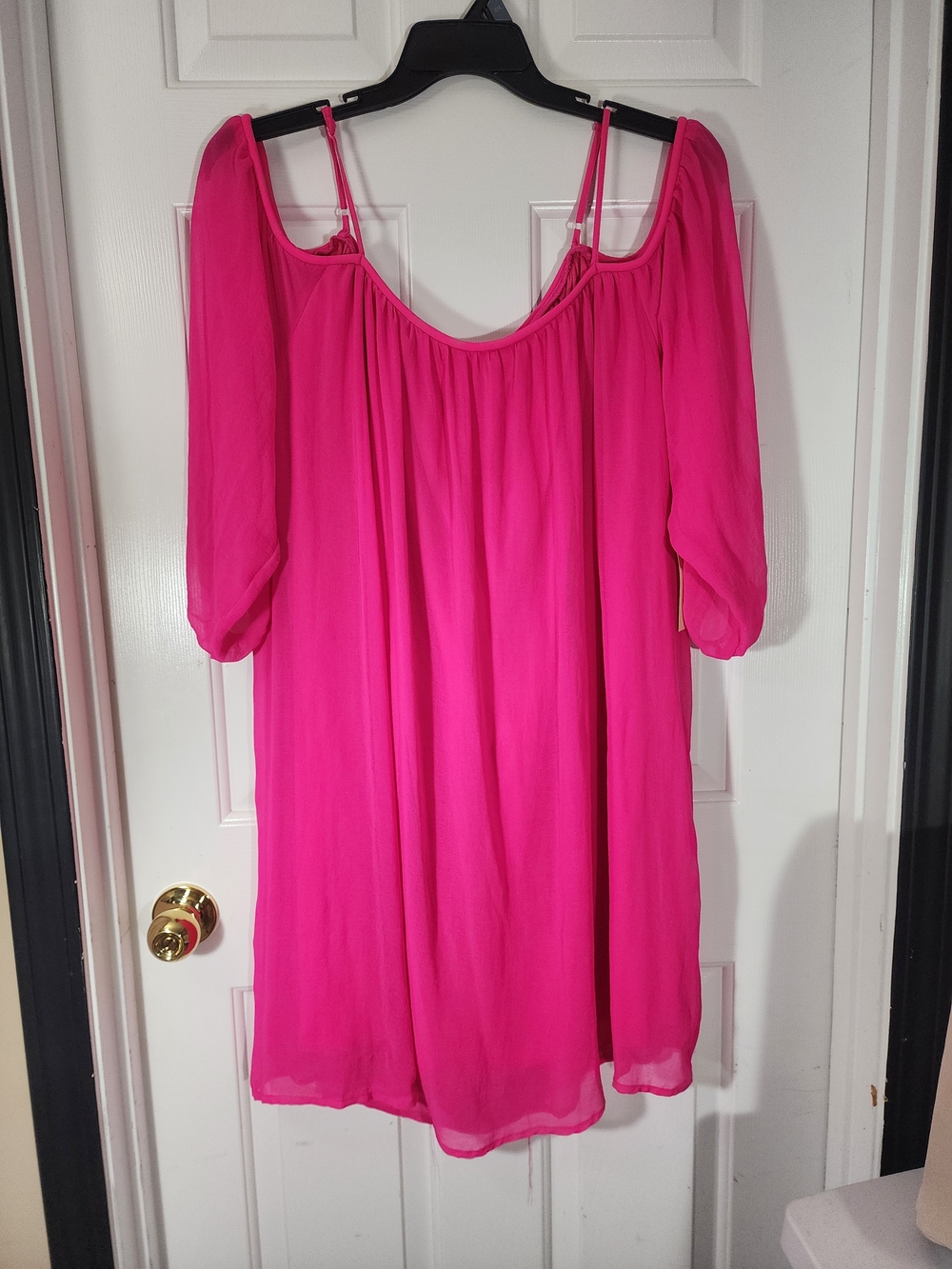 NWT - Tacera Hot Pink Cold-Shoulder Tunic 2X